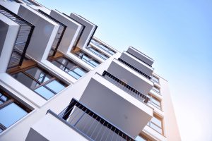 The exterior of an apartment building