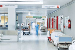 A hallway in a hospital